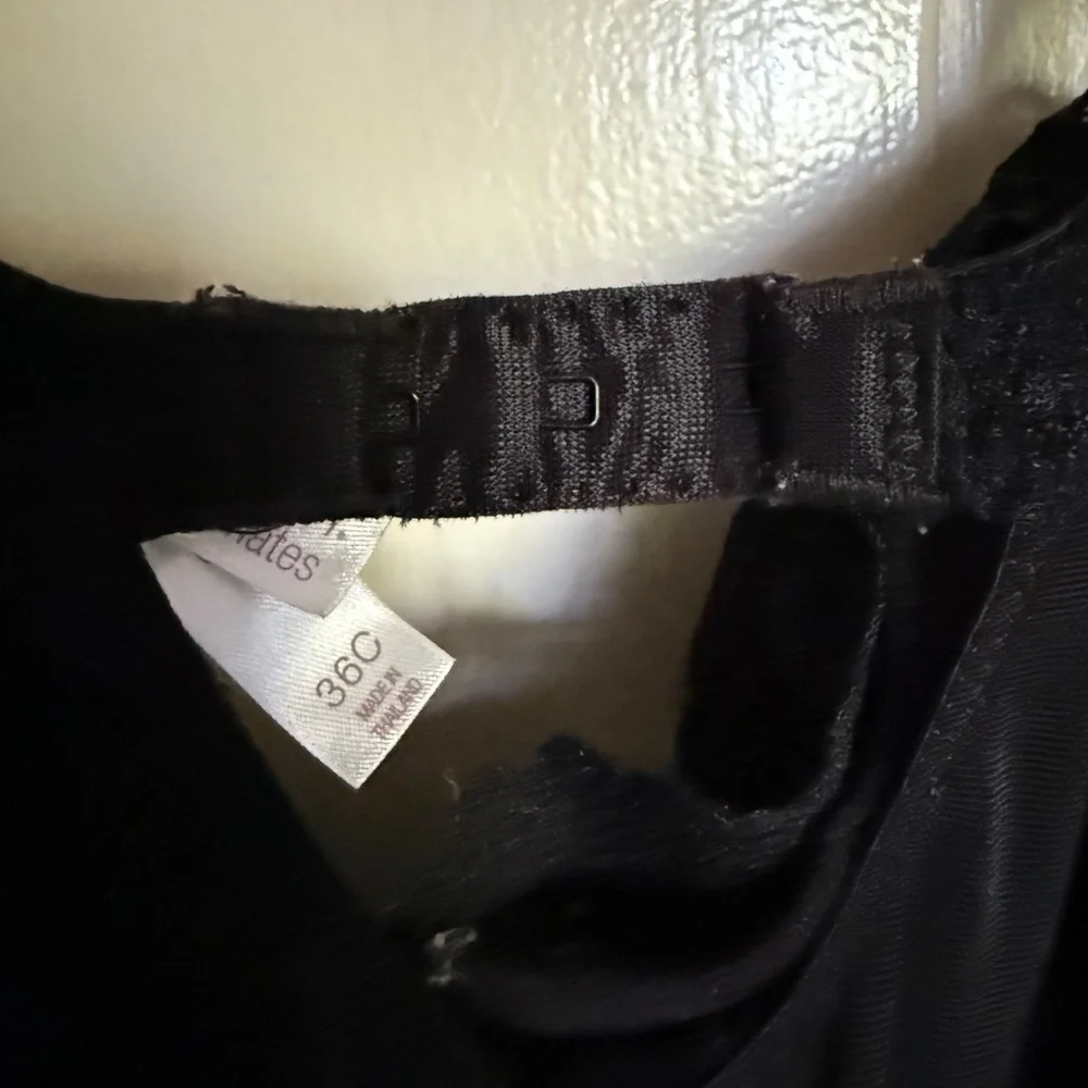 Gilligan & O'Malley Black Sheer Bustier Bra Size 36C‎